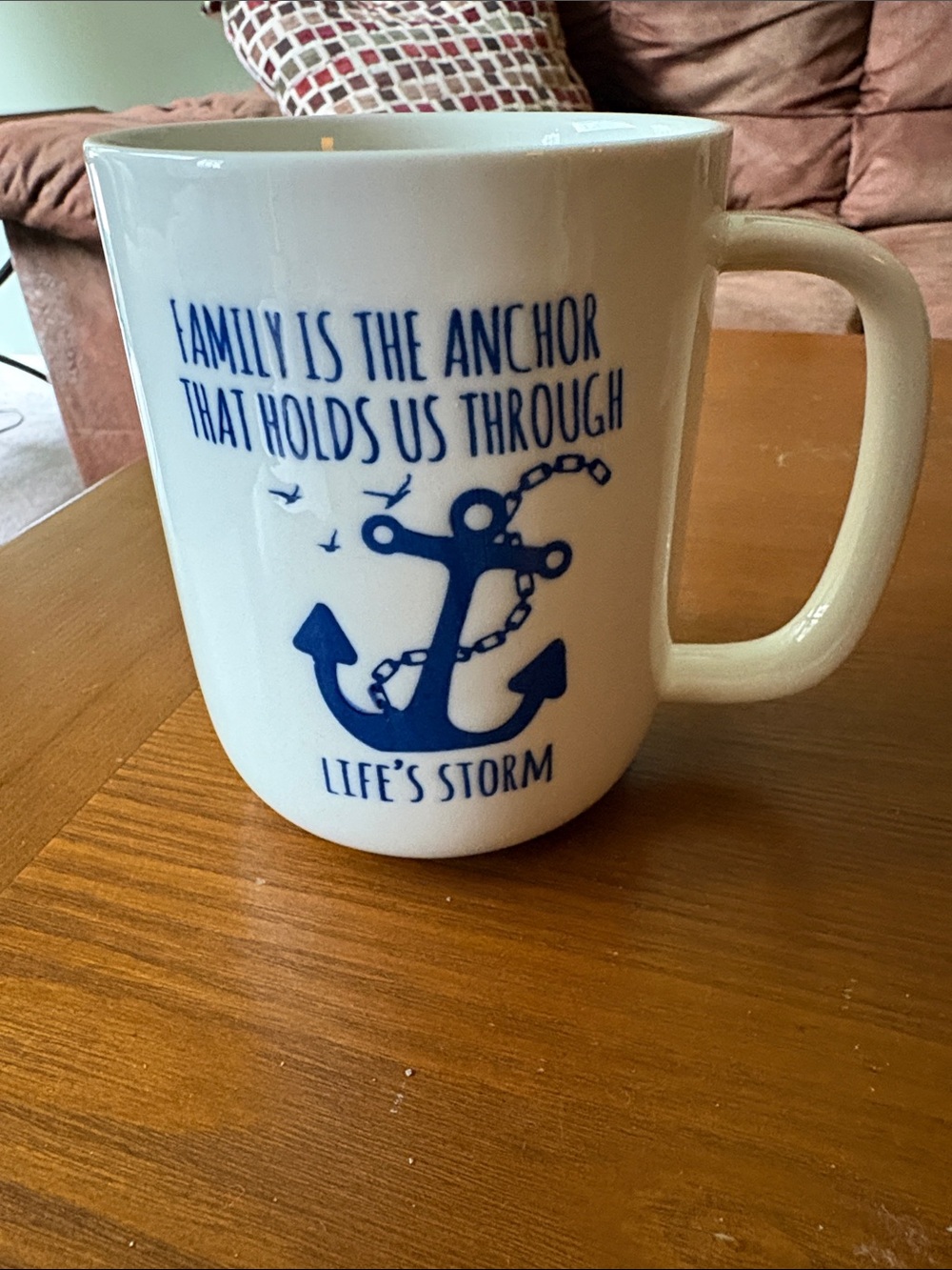 Family Anchor Blue Ceramic Coffee Mug